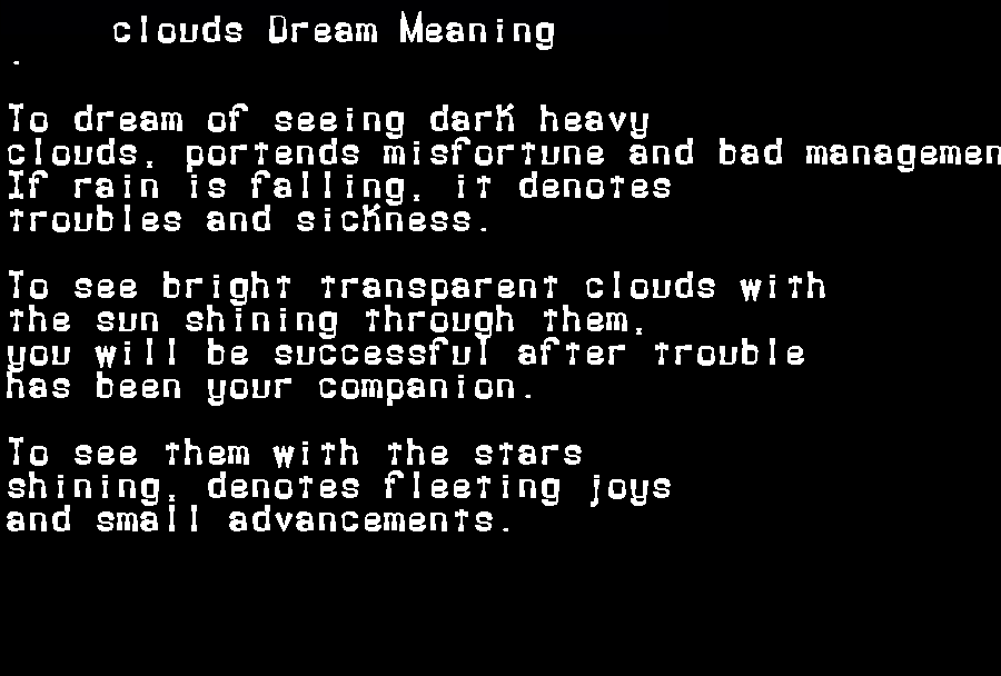 clouds dream meaning