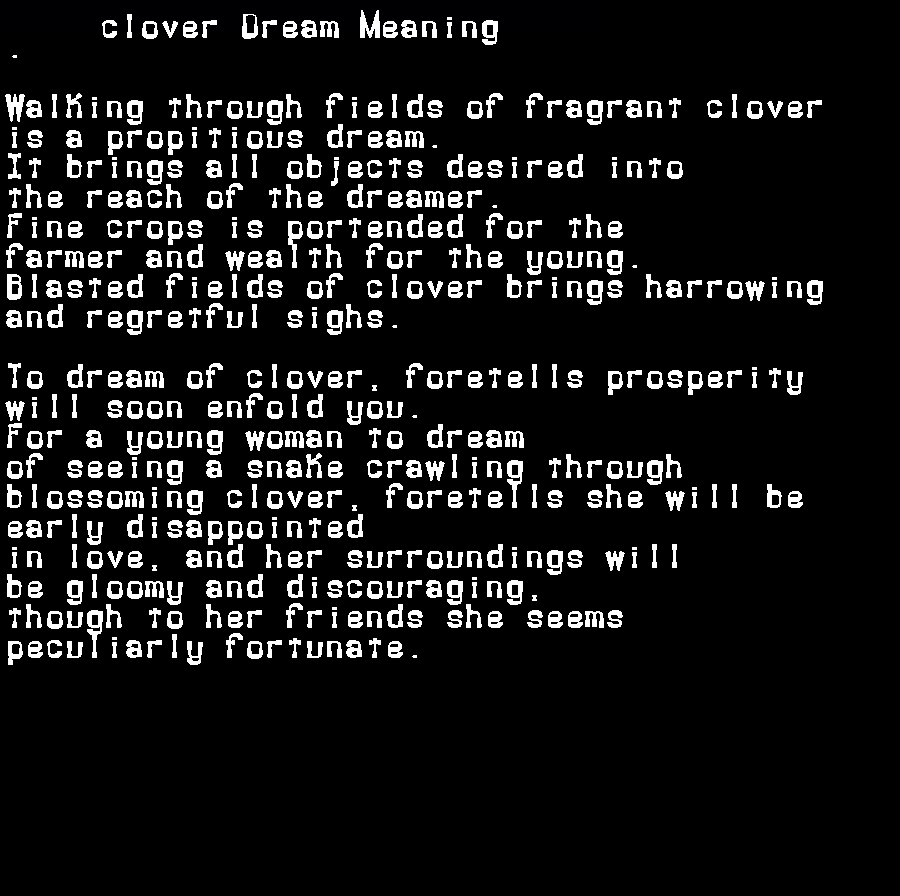 clover dream meaning