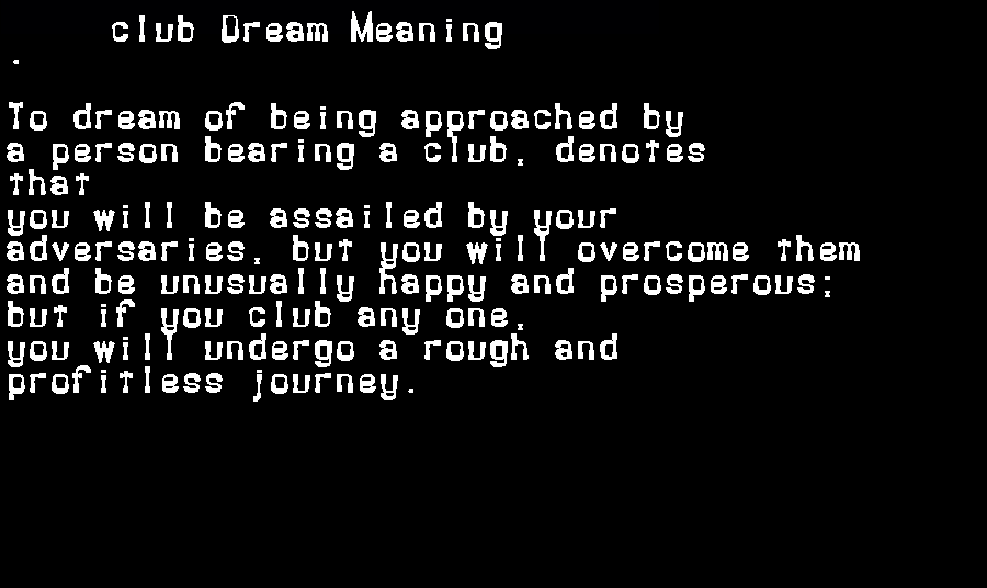 club dream meaning