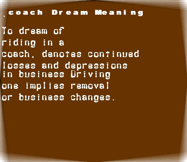 coach dream meaning