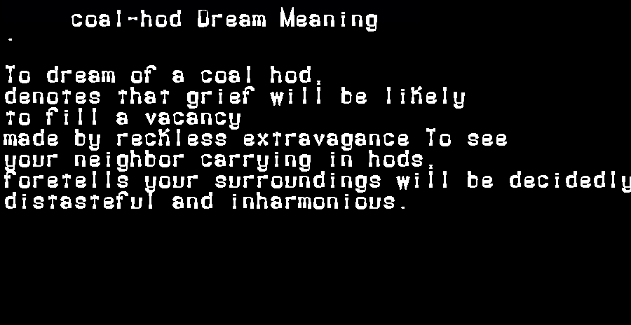 coal-hod dream meaning