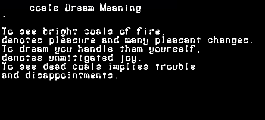 coals dream meaning