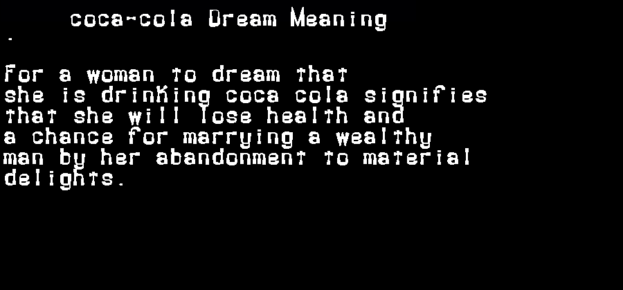 coca-cola dream meaning