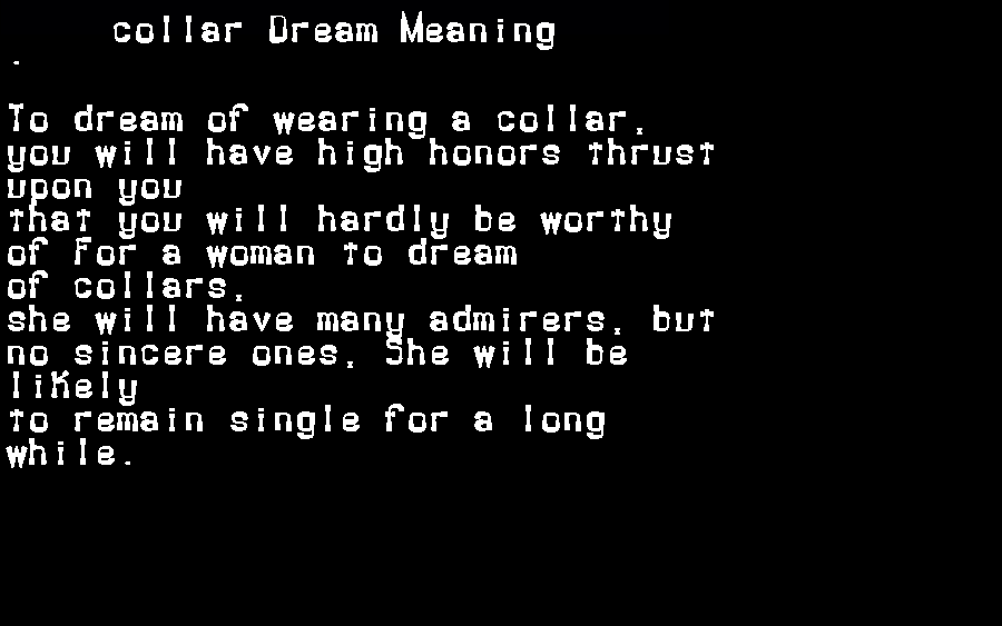 collar dream meaning