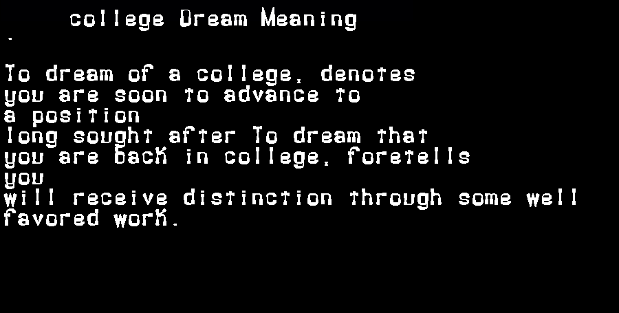 college dream meaning