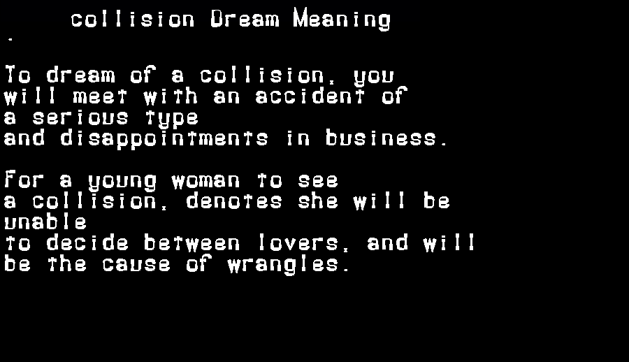 collision dream meaning
