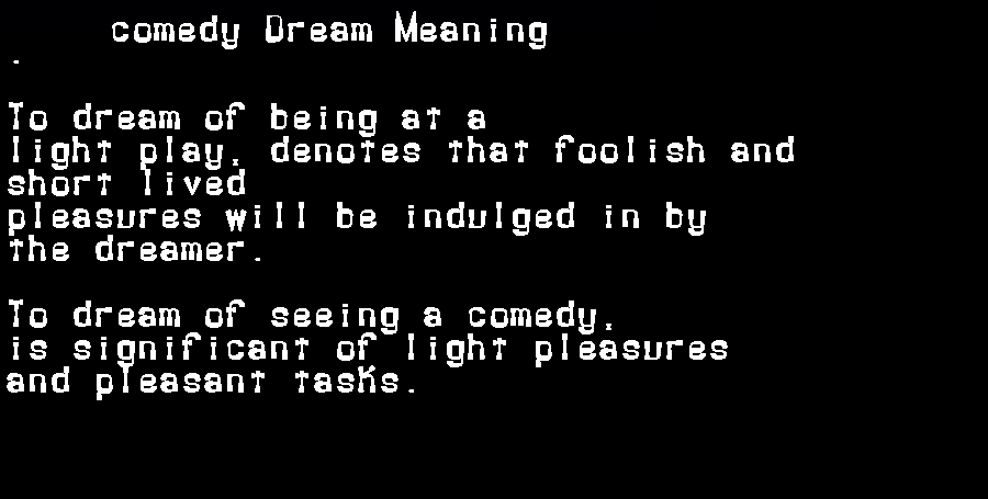 comedy dream meaning