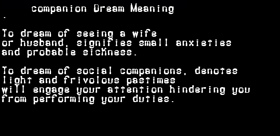 companion dream meaning