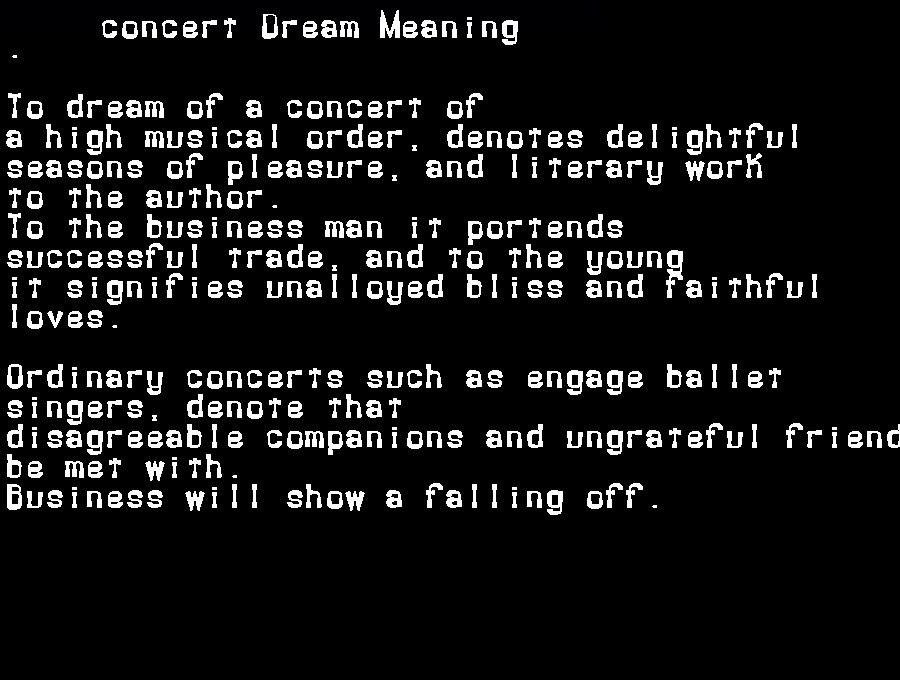 concert dream meaning