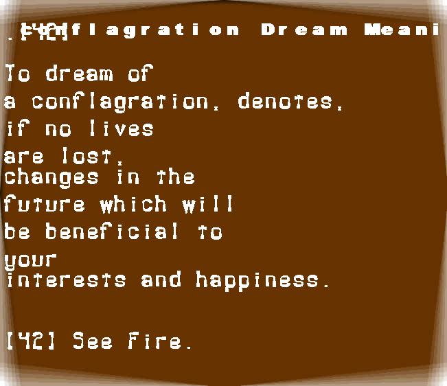 conflagration dream meaning