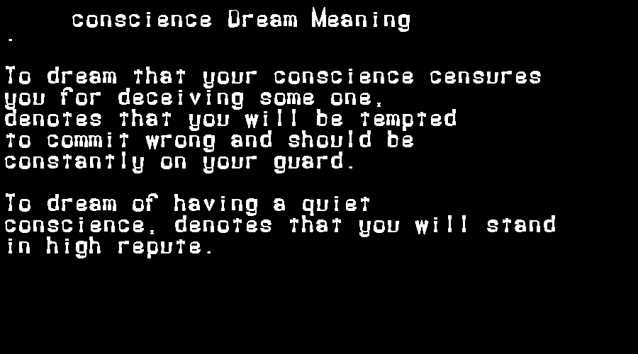 conscience dream meaning