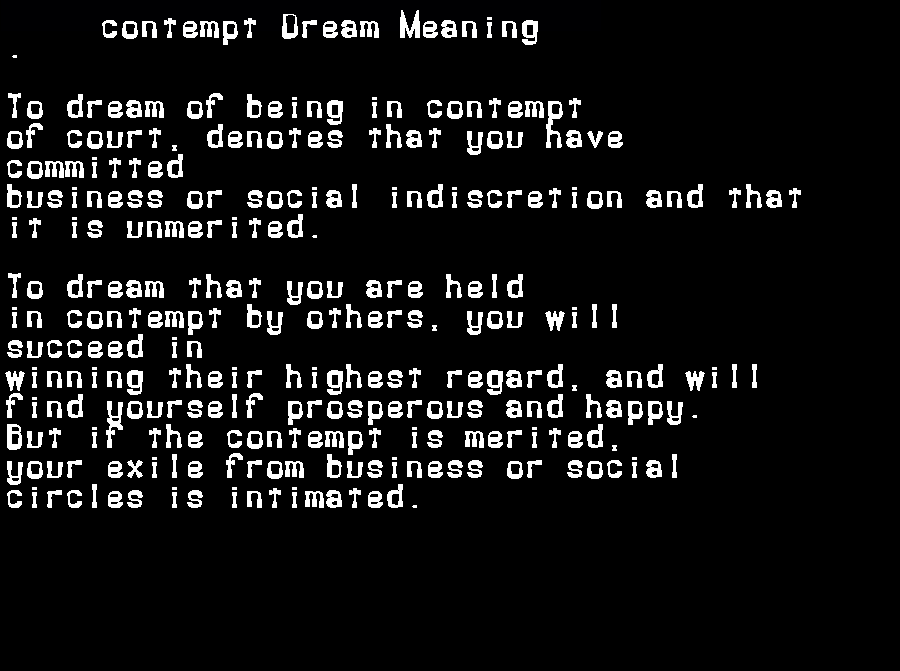 contempt dream meaning