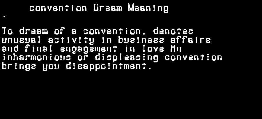 convention dream meaning