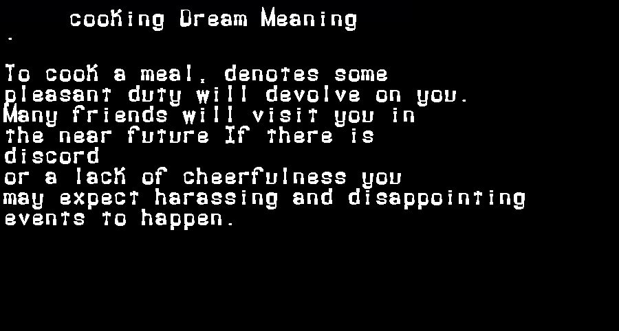 cooking dream meaning