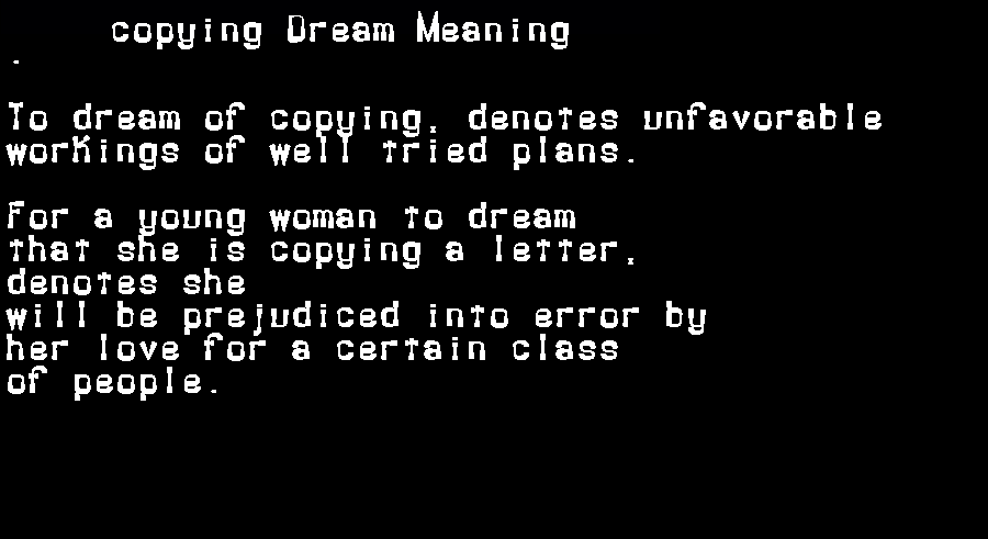 copying dream meaning