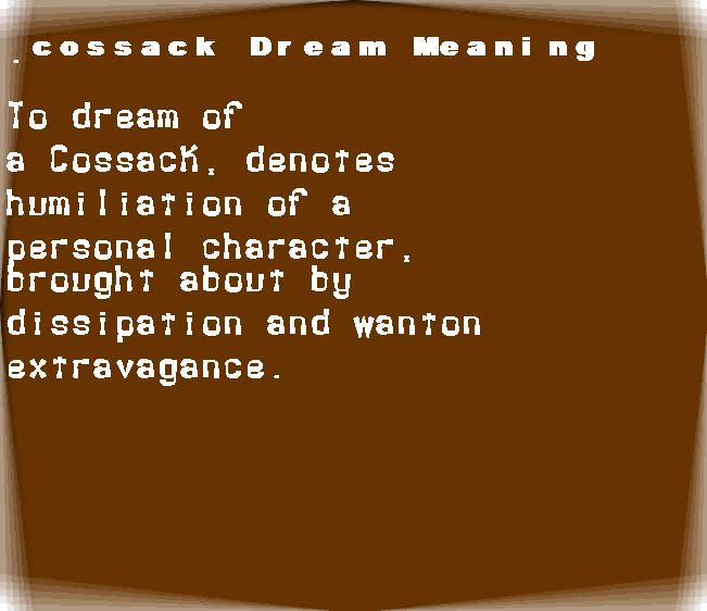cossack dream meaning
