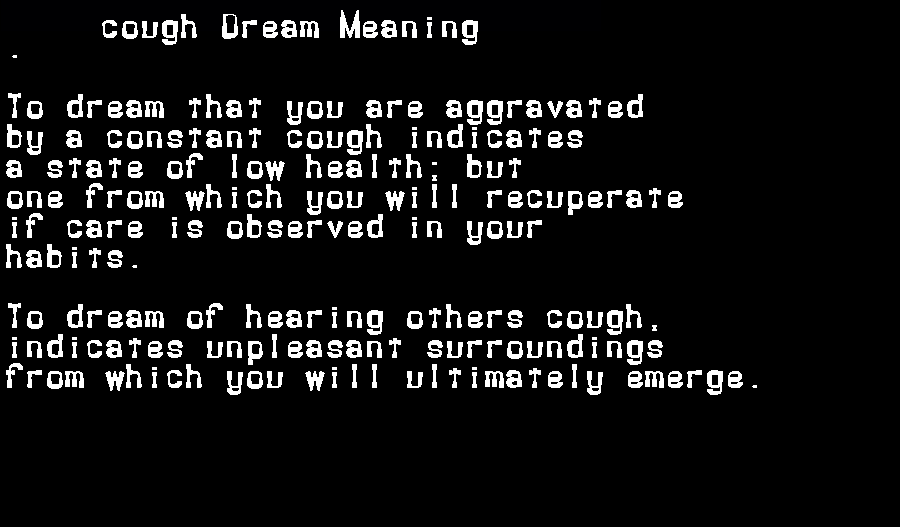 cough dream meaning