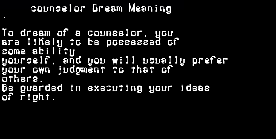 counselor dream meaning