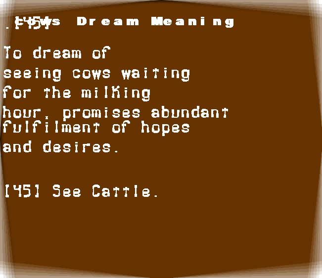 cows dream meaning