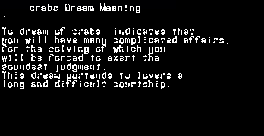 crabs dream meaning