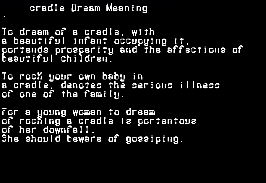 cradle dream meaning