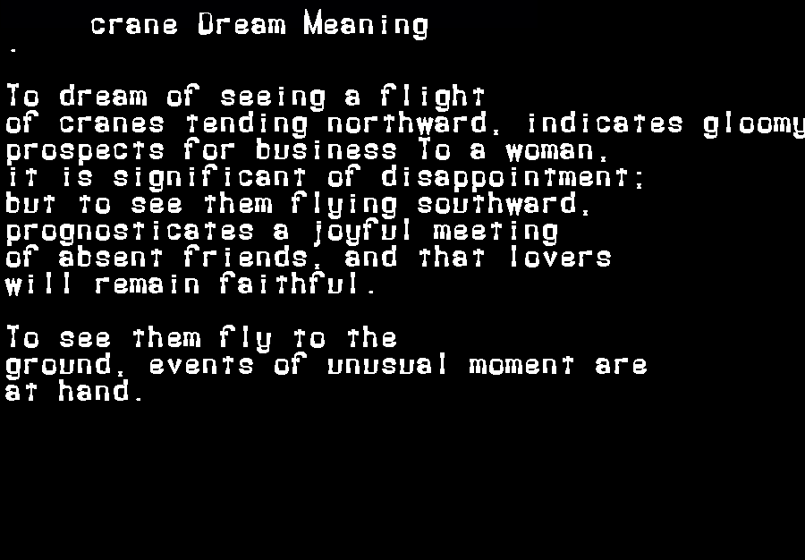 crane dream meaning