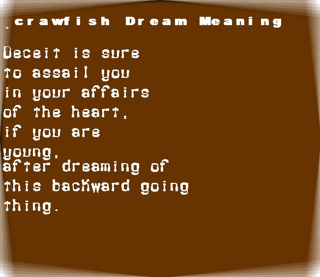 crawfish dream meaning