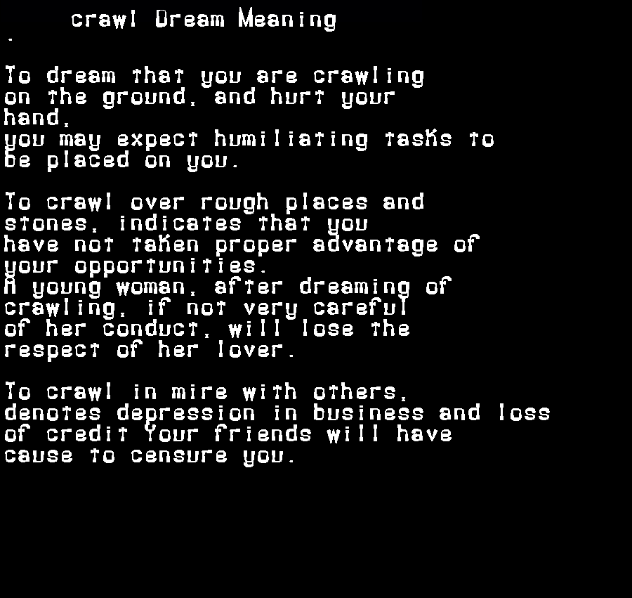 crawl dream meaning
