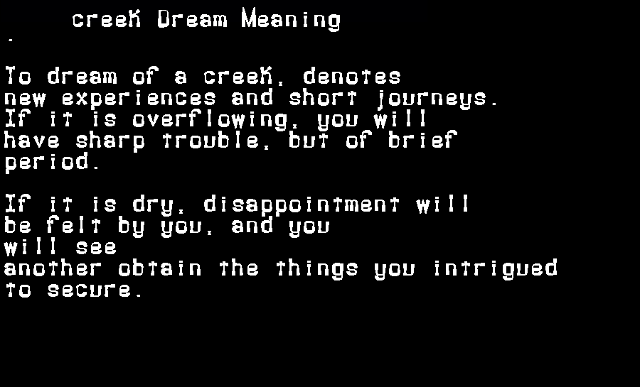 creek dream meaning