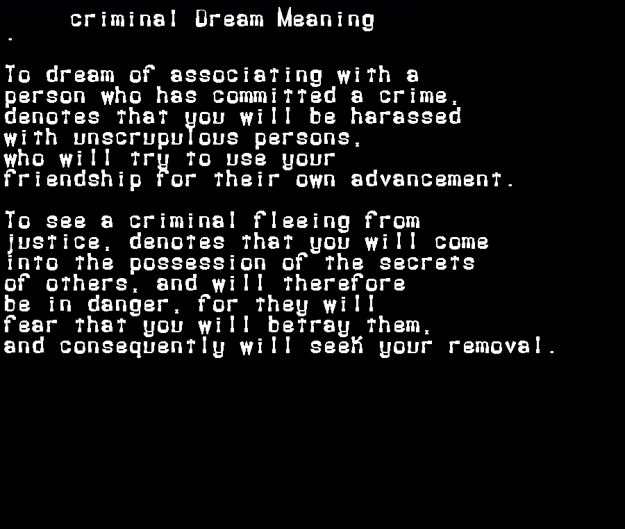 criminal dream meaning