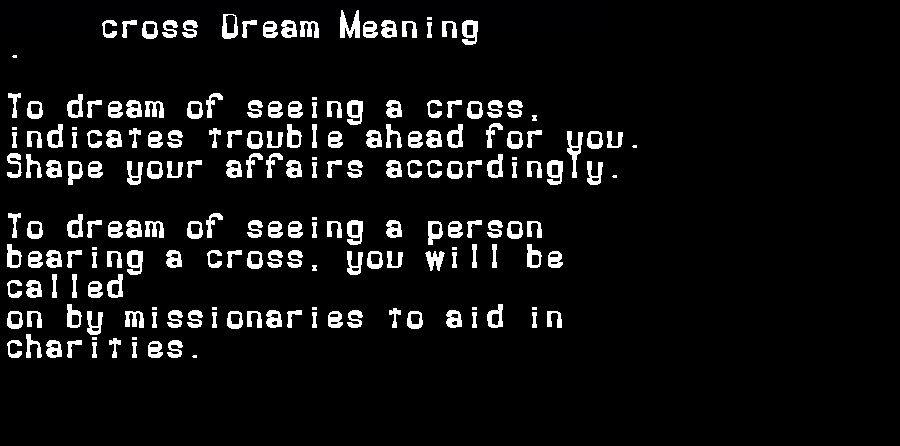cross dream meaning