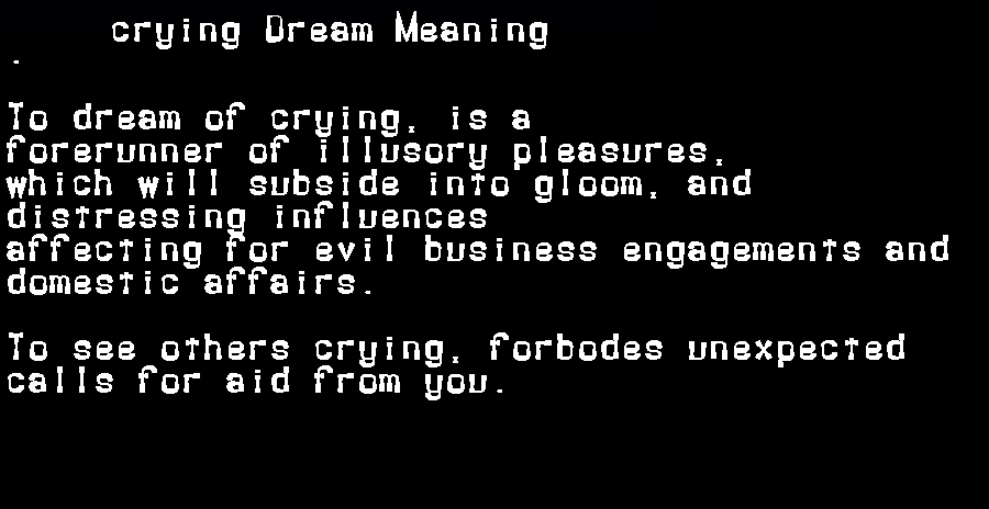 crying dream meaning