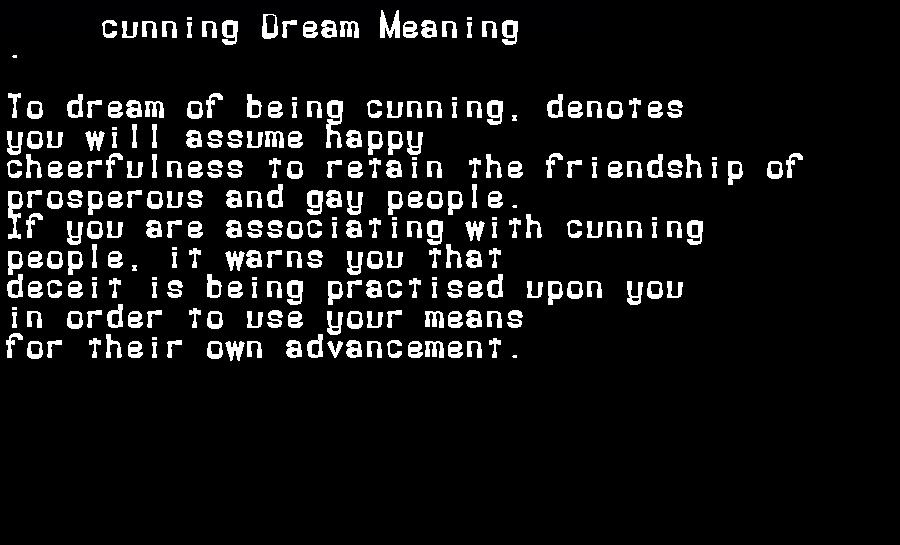 cunning dream meaning