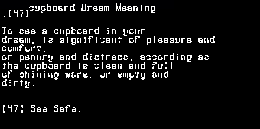 cupboard dream meaning