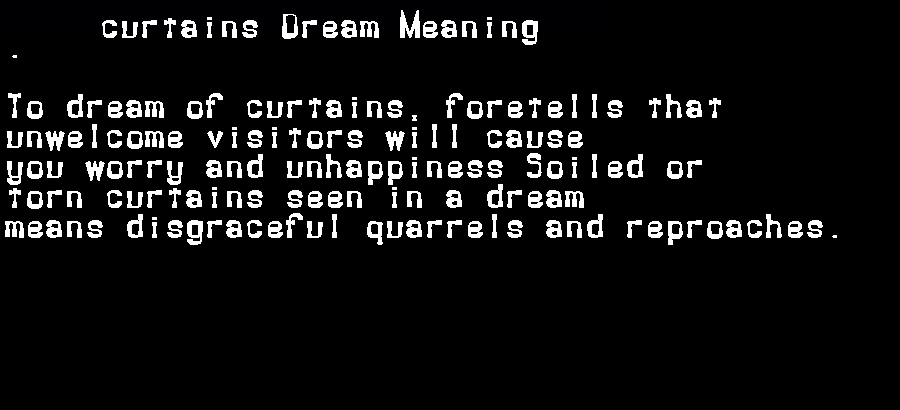 curtains dream meaning
