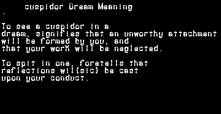 cuspidor dream meaning