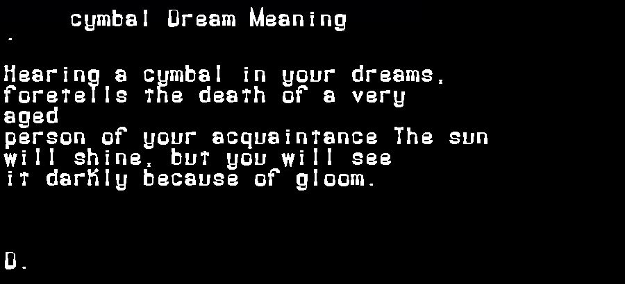 cymbal dream meaning