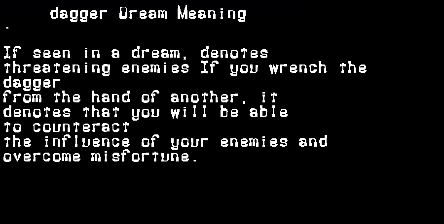 dagger dream meaning