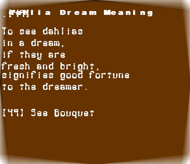 dahlia dream meaning