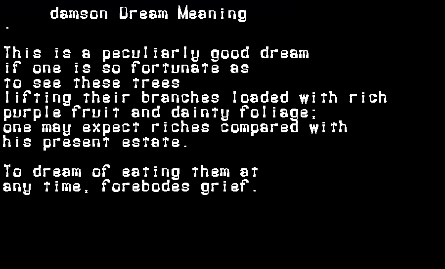 damson dream meaning