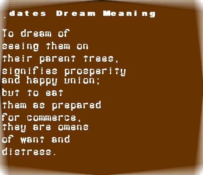 dates dream meaning