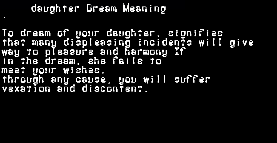 daughter dream meaning