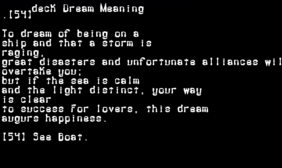 deck dream meaning