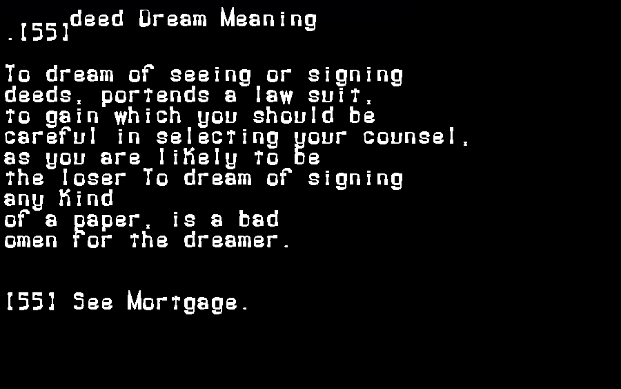 deed dream meaning