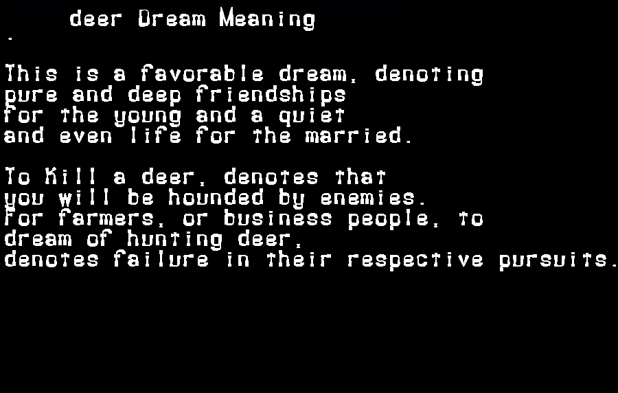 deer dream meaning