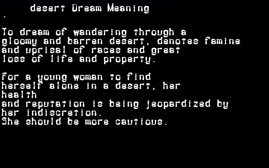 desert dream meaning