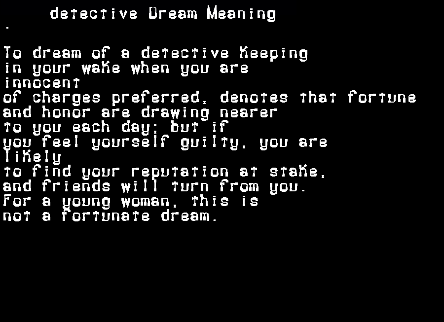 detective dream meaning