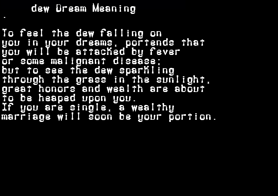 dew dream meaning