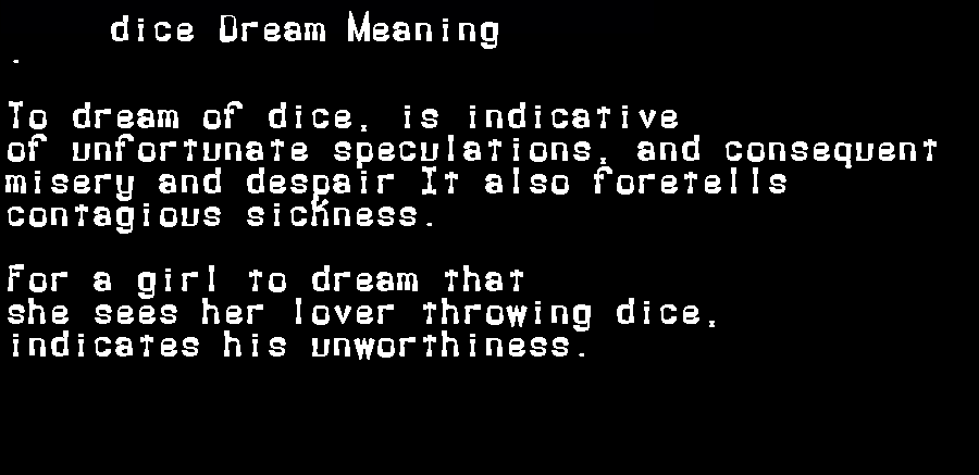 dice dream meaning