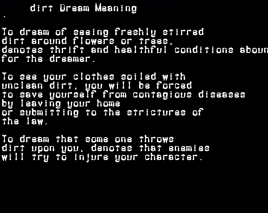 dirt dream meaning